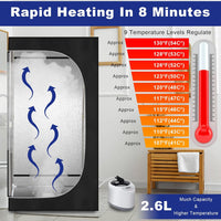 Portable Steam Sauna Room Full Body Sauna Suit for Home Indoor Portable Steam Sauna Tent with Folding Chair and Remote Control