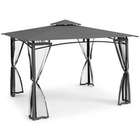 Patio Gazebo 10 Ft. X 12 Ft. Dark Gray Gazebo — Studio Shot