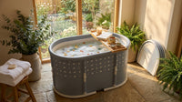 Portable Foldable Bath Tub for Adults No Installation Needed Large Separate Hot SPA Soaking Ice Bathtub Gray — Lifestyle
